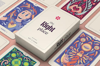 design card game tarot card board game playing card box mockup rule book