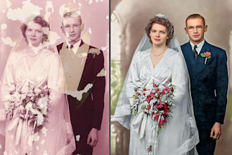 restore old photos and colorize old photos in 24 hours