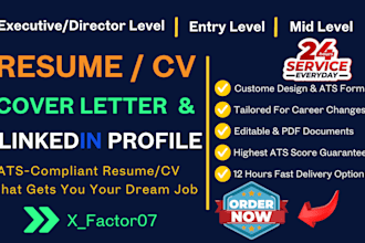 write an executive resume, cover letter and linkedin