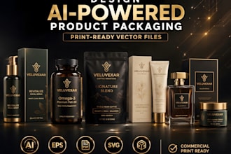 design ai powered product packaging with print ready vector