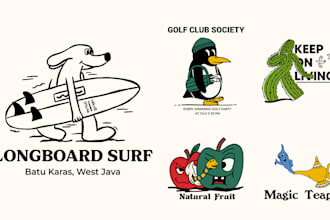 create retro vintage cartoon character illustration