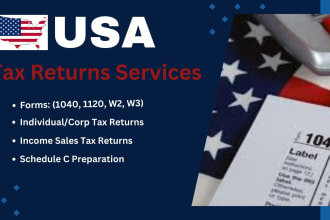 prepare US tax returns personal and business llc 1040, 1120, 1065