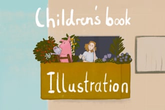 draw cute picture book illustrations for children