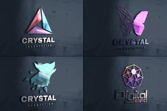do polygonal  low poly origami abstract geometric logo design
