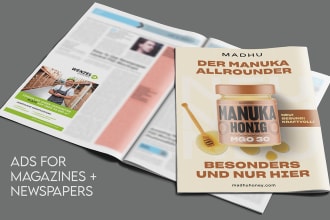 design professional print ads for newspapers and magazines
