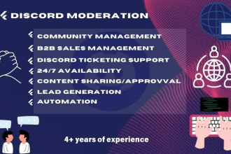 provide discord server moderation management and setup