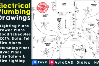 design electrical drawings, mep plans in cad