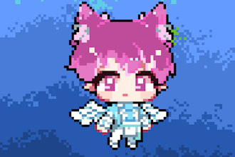 create 8 bit or 16 bit pixel art character, sprite sheet, animated gif,