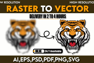 do vector tracing, redraw, redesign, and vectorize your logo or image in 2 hour