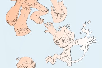 pokemon or fakemon illustration in my style