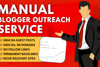 do monthly SEO manual link building and guest posts through blogger outreach