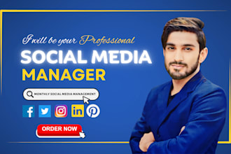 do monthly social media management as social media manager