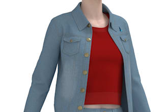 create denim jacket, jeans, shirt etc