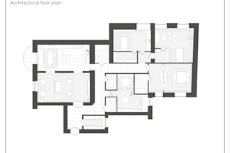 make architectural floor plan blueprints in dwg and PDF