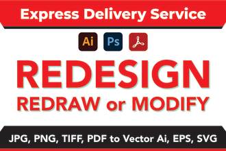 vectorize, redraw or redesign existing logo or edit ai,eps,svg png and jpg files