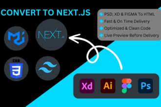 convert figma to next js, PSD to HTML, xd to next js with material ui