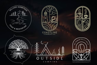 design a simple line art logo design for your brand