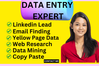 do collect b2b lead, web research, data entry and copy paste