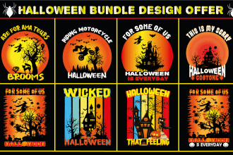 create halloween custom t shirt design for you