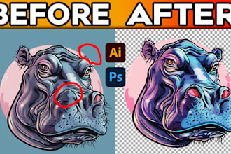 make vector file for your ai image and fix flaws and text