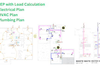 draw electrical, hvac and plumbing mep drawings