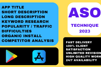 do aso with title, description, keywords for your apps