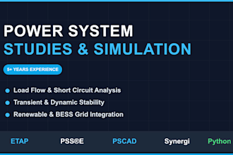 do power system studies, grid simulation, and etap or psse modeling