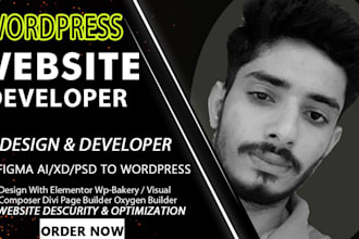 design wordpress website with elementor, wpbakery, visual composer, or divi