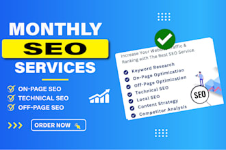 do complete monthly SEO service for google ranking with backlinks