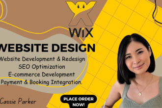 design a wix website, wix ecommerce, wix landing page, wix