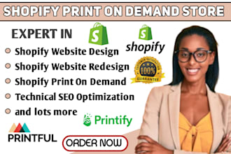 setup shopify and etsy print on demand store on printify and printiful