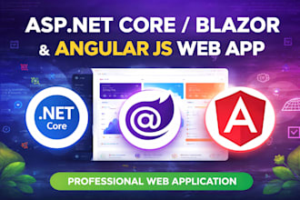 develop an asp dot net core or blazor webapp with angular js