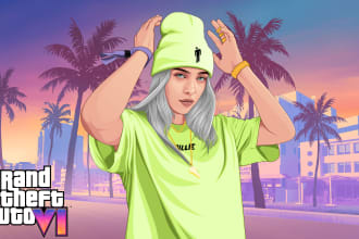 draw your photos into gta 6 artwork vector potrait