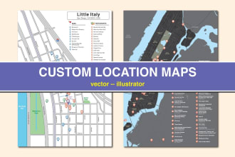 design flat business location map illustration