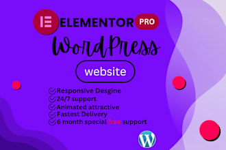create a wordpress site using elementor pro and fix issues