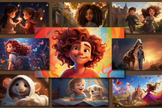 create a children book illustration using midjourney ai