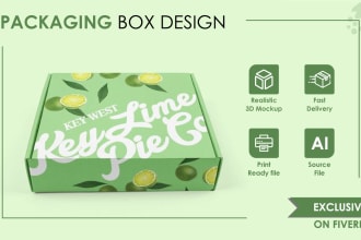 do box design, product packaging and 3d mockup