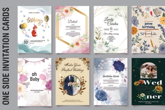 design invitation cards, wedding, birthday, greetings, party and baby shower