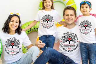 do personalized family reunion t shirt design and print it