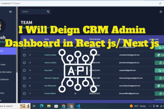 design admin panel dashboard in react js, node js, and rest API