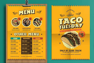do menu design, food menu and restaurant menu design