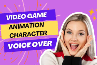 record a professional female video game animation voice over