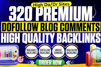create 320 unique seo blog comments backlinks manually