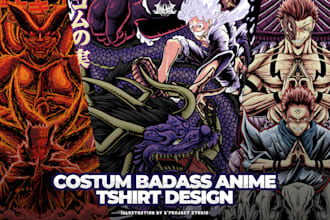 draw your idea in badass anime, manga and comic character