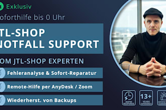jtl shop shopware notfall support, bis 0 uhr online, sofort hilfe bei shop crash