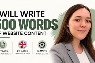 write 500 words of igaming copy for your website