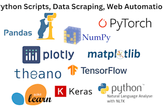 create python scripts, web automation, and data scraping