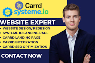 design carrd co landing page systeme io, carrd website systeme io sales funnel
