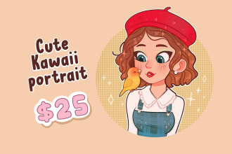 draw a cute cartoon disney portrait