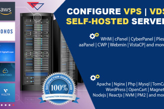 setup, configure vps, vds, whm, hosting, cpanel, cyberpanel,